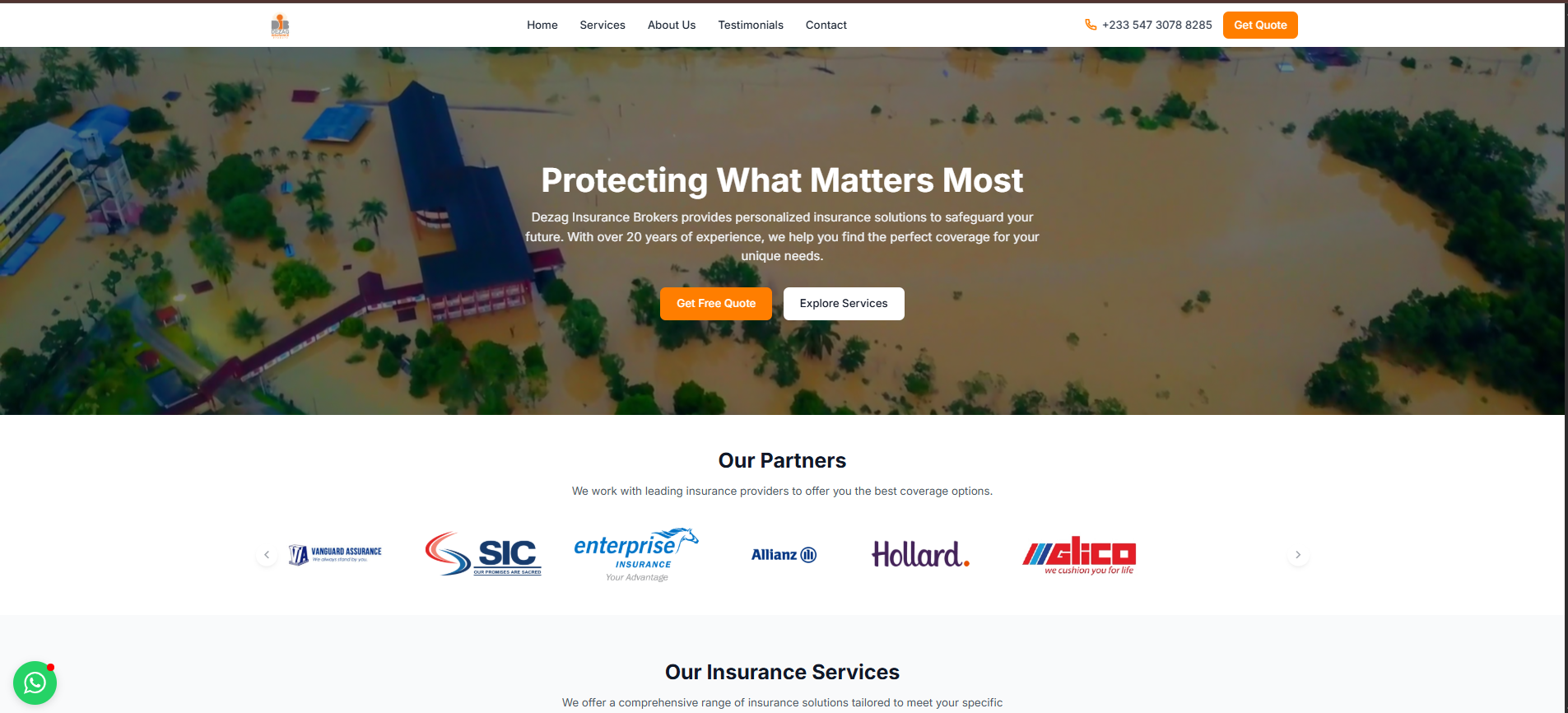 Dezag Insurance Brokers Website